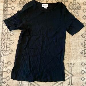 Vintage Eileen Fisher Women’s Sustainable Black Ribbed Short Sleeve Tee